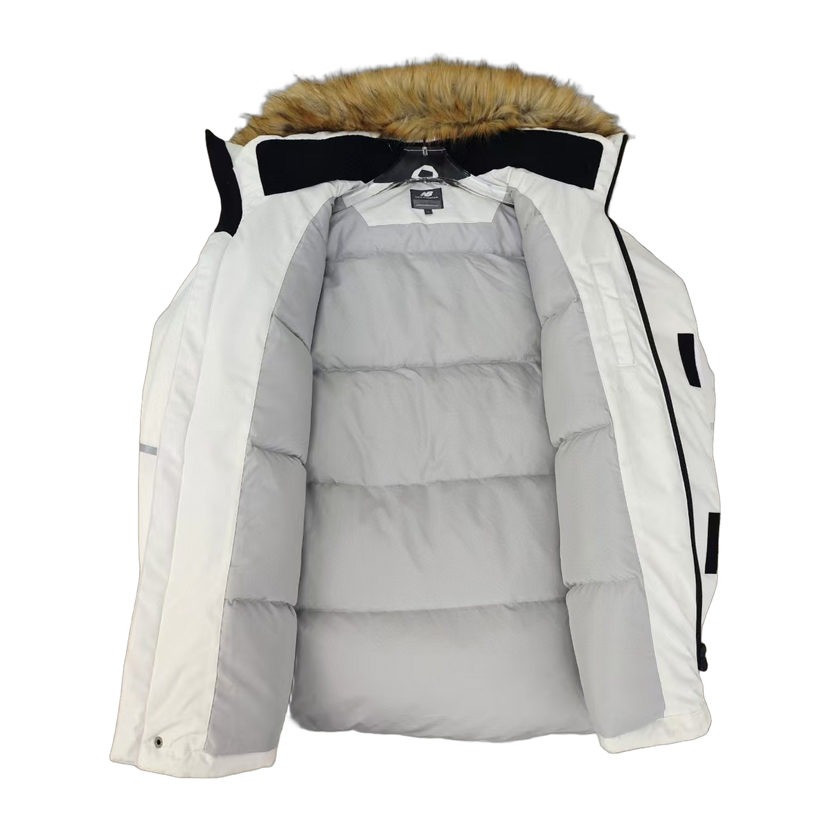 New Balance Fur-Trim Hooded Utility Jacket | White
