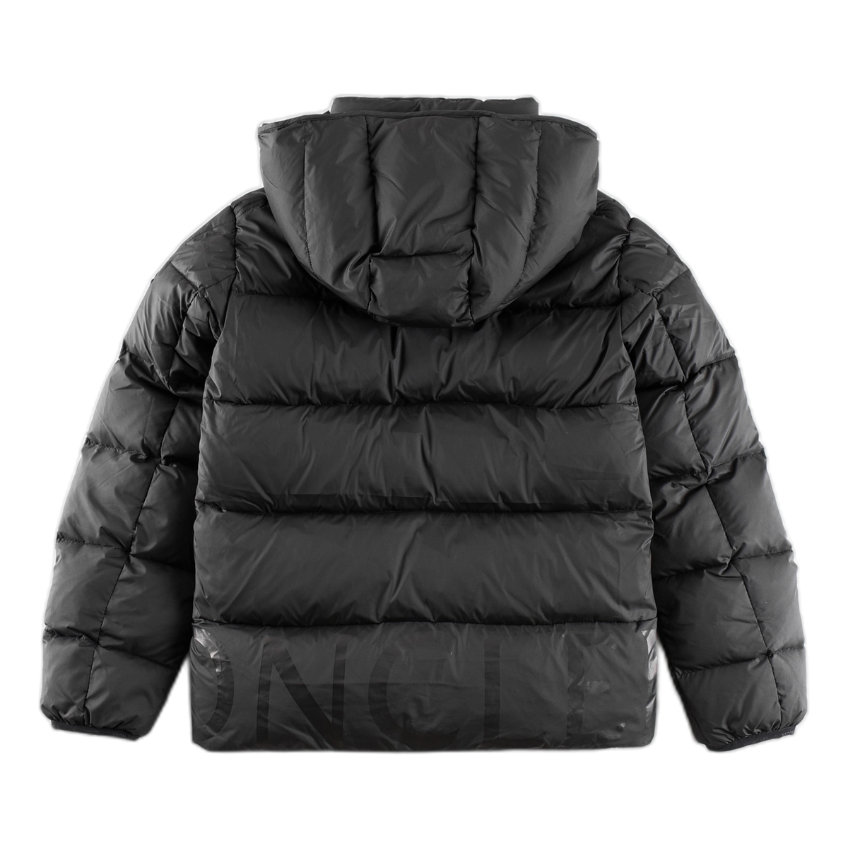 Moncler Contrast-Lined Logo-Hood Puffer Jacket | Black