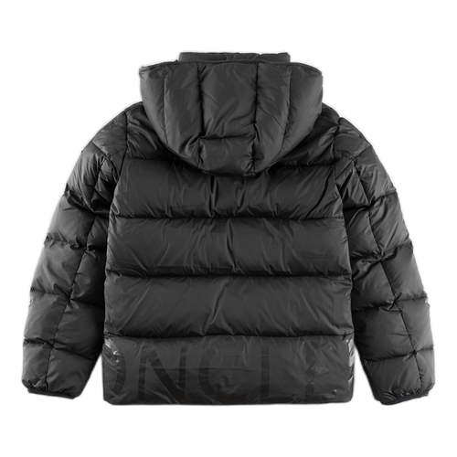 Moncler Contrast-Lined Logo-Hood Puffer Jacket | Black