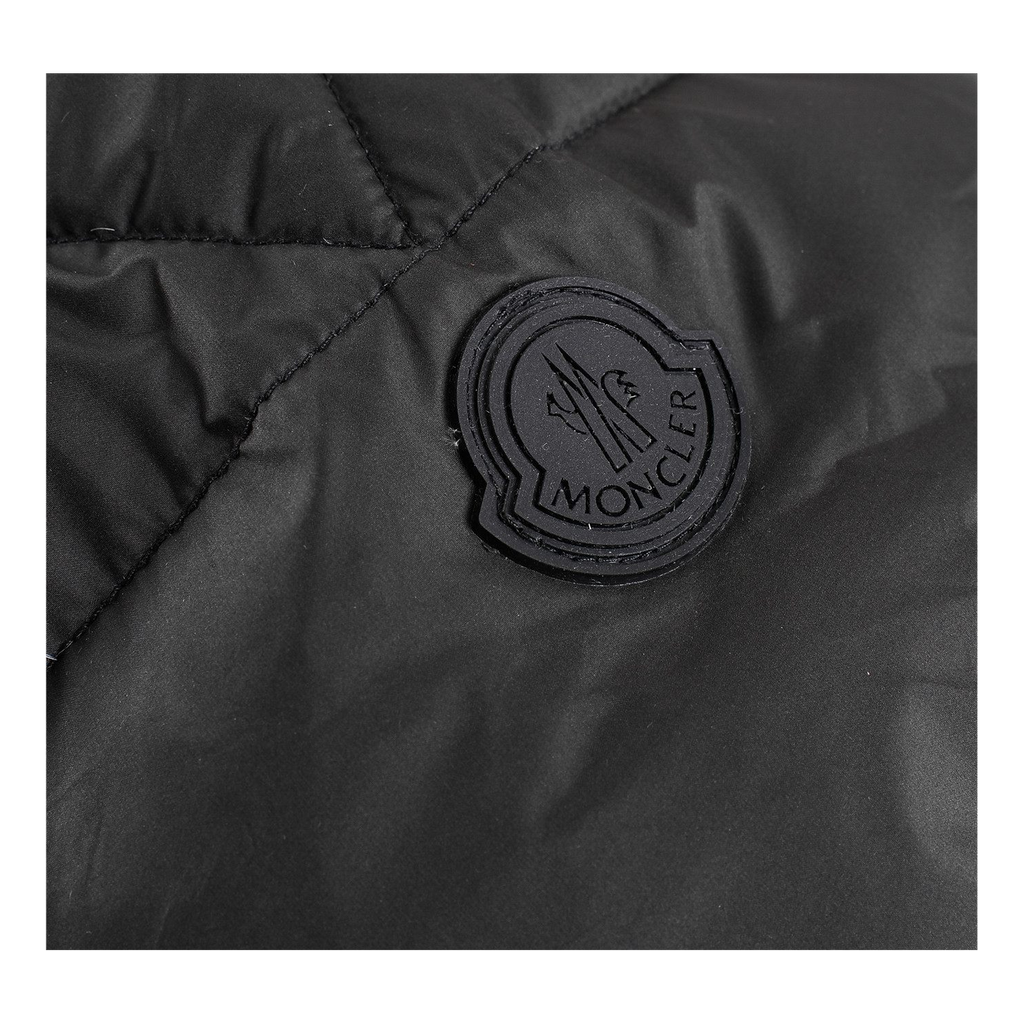 Moncler Contrast-Lined Logo-Hood Puffer Jacket | Black