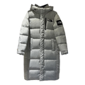 The North Face Color-Block Hooded Long Puffer Coat | Grey