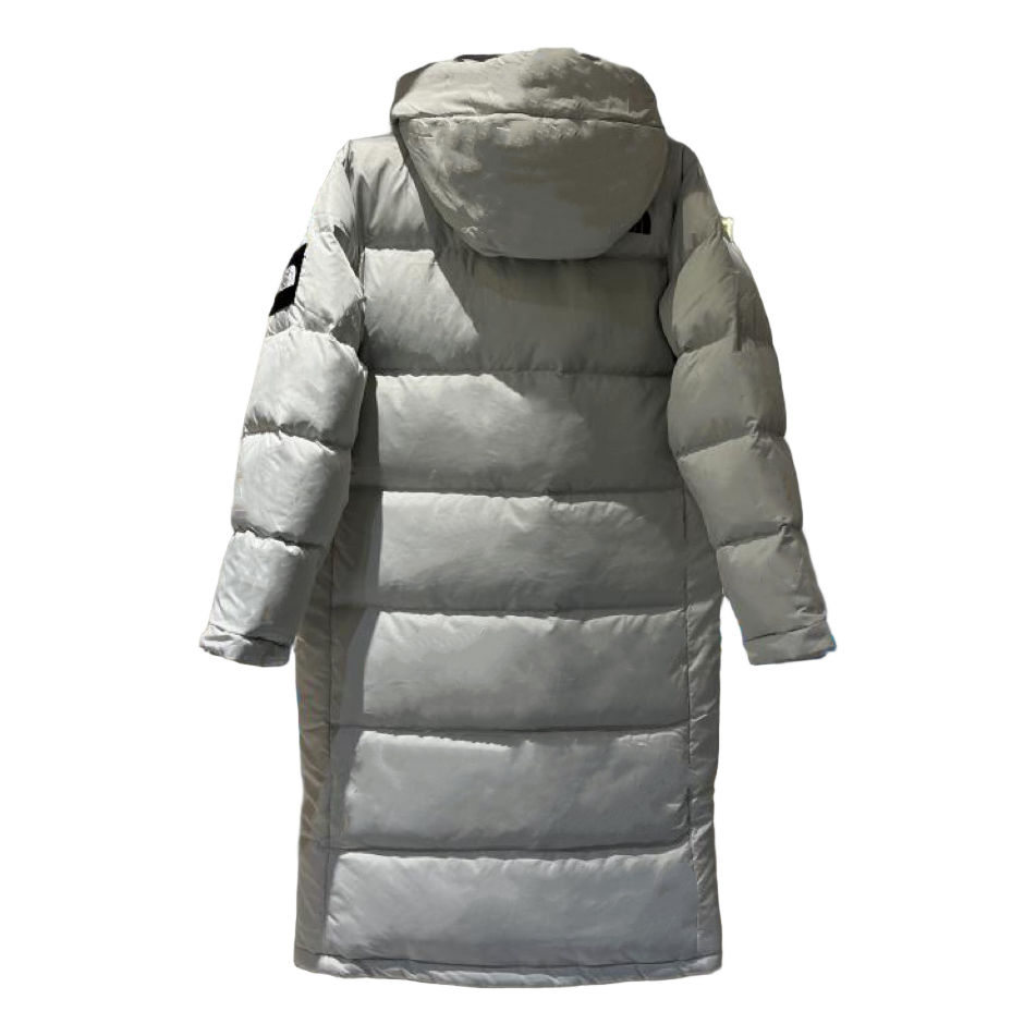 The North Face Color-Block Hooded Long Puffer Coat | Grey