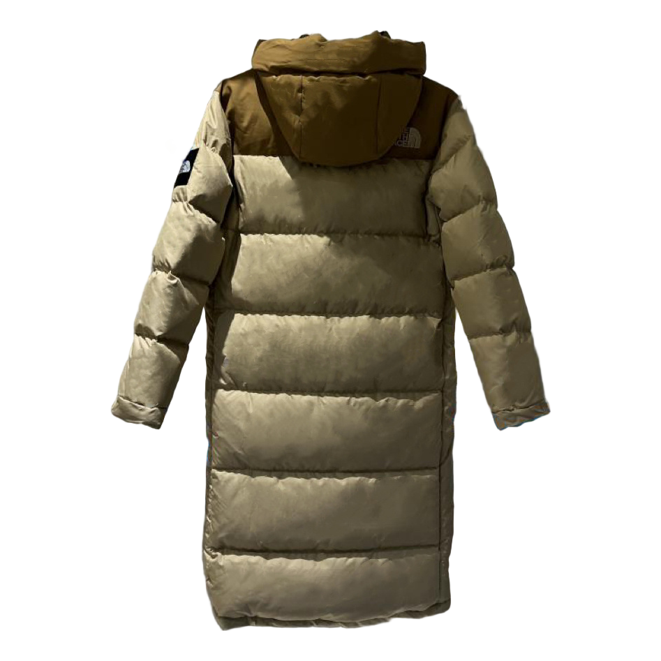 The North Face Color-Block Hooded Long Puffer Coat | Tan
