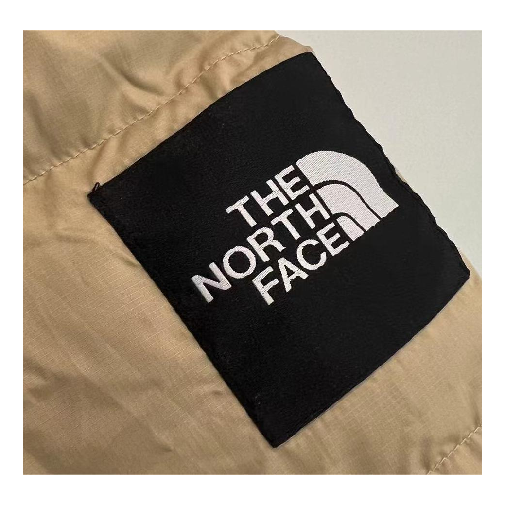 The North Face Color-Block Hooded Long Puffer Coat | Tan