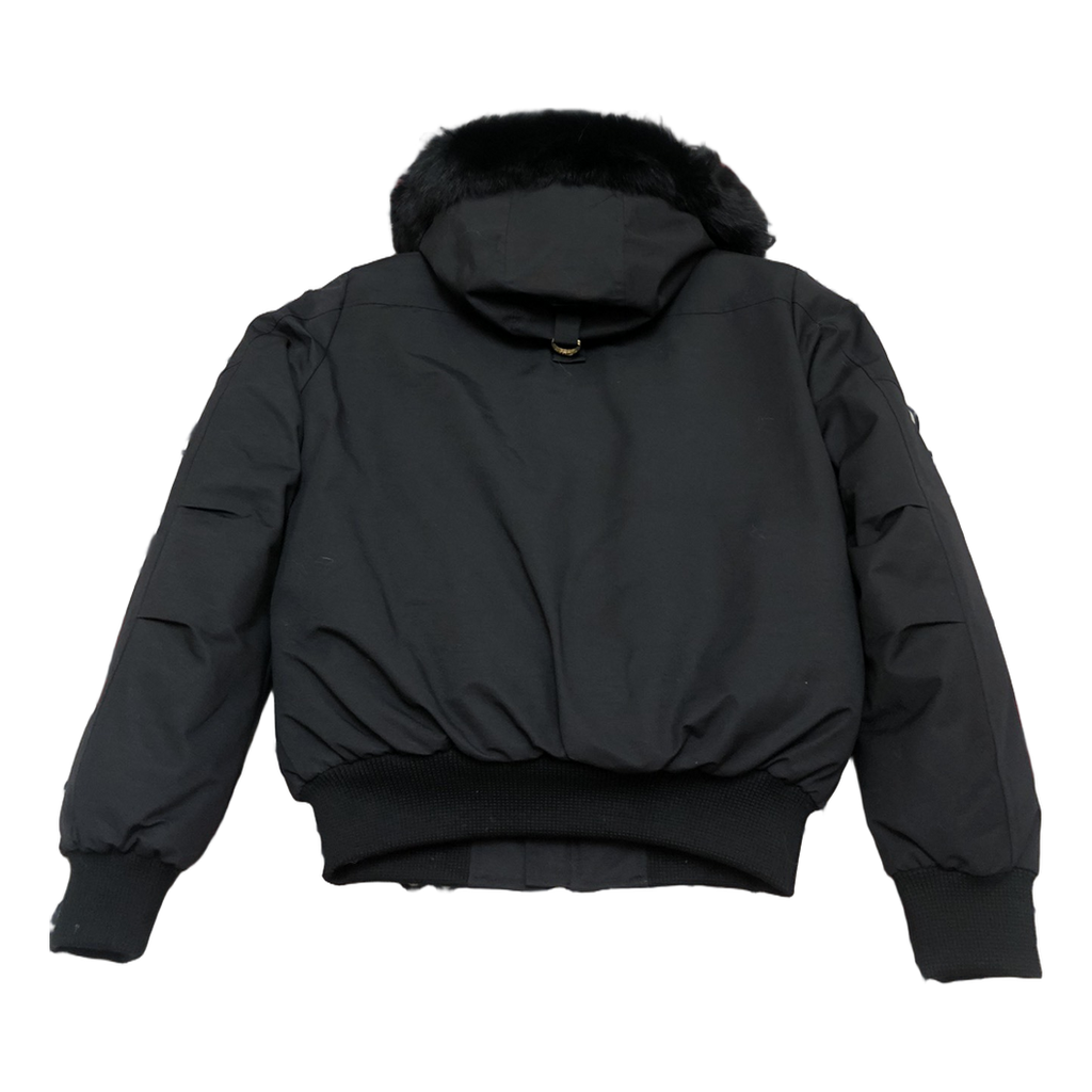 Moose Knuckles Gold Ballistic Fur-Trim Bomber | Black