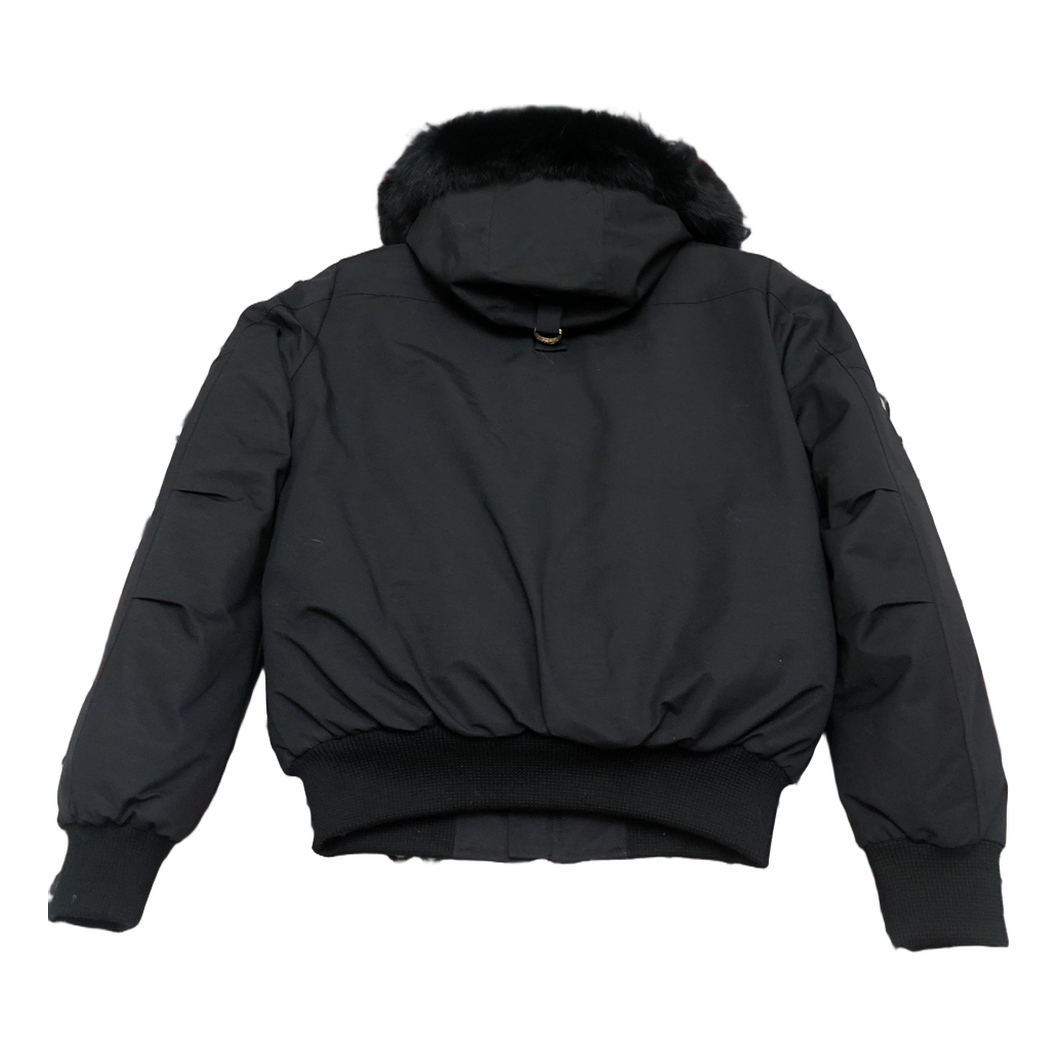 Moose Knuckles Gold Ballistic Fur-Trim Bomber | Black