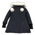 Moose Knuckles Stirling Pom-Pom Fur-Trim Parka | Navy