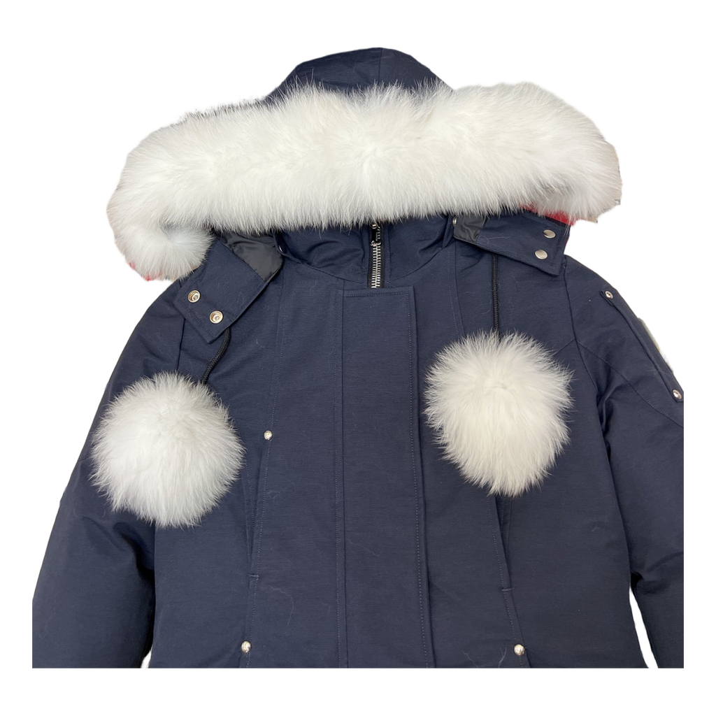 Moose Knuckles Stirling Pom-Pom Fur-Trim Parka | Navy