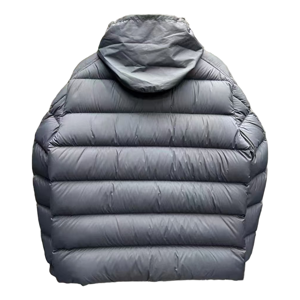 Moncler Tricolour Sleeve-Band Stand-Collar Puffer Jacket | Navy