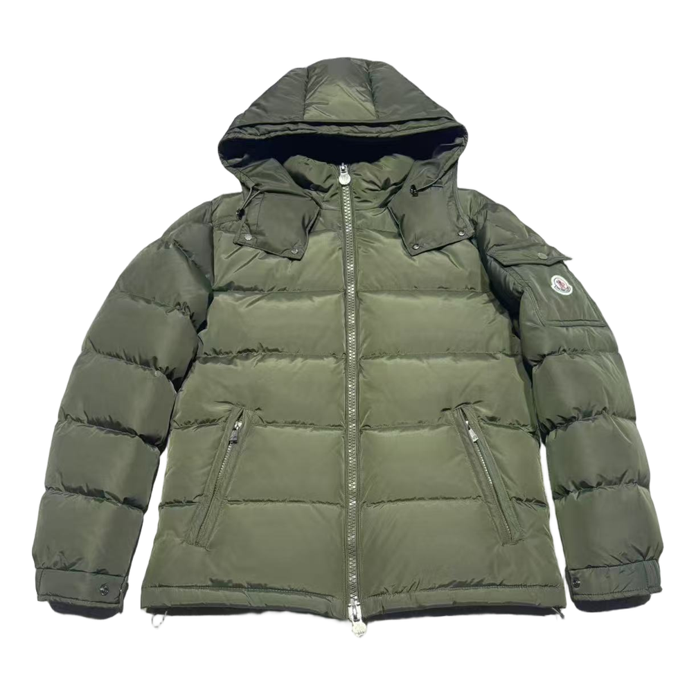 Moncler Maya Matte Hooded Puffer Jacket | Olive Green