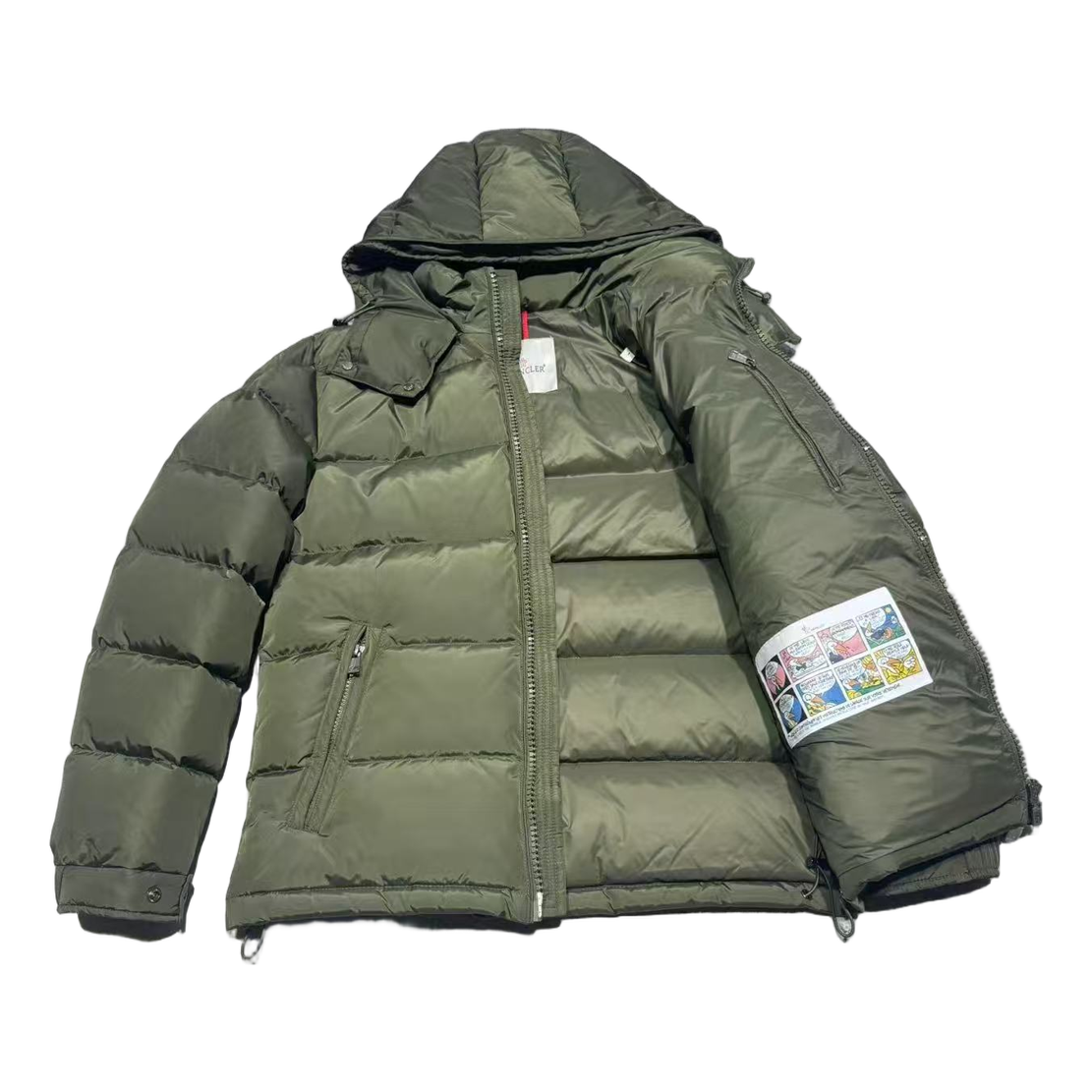 Moncler Maya Matte Hooded Puffer Jacket | Olive Green