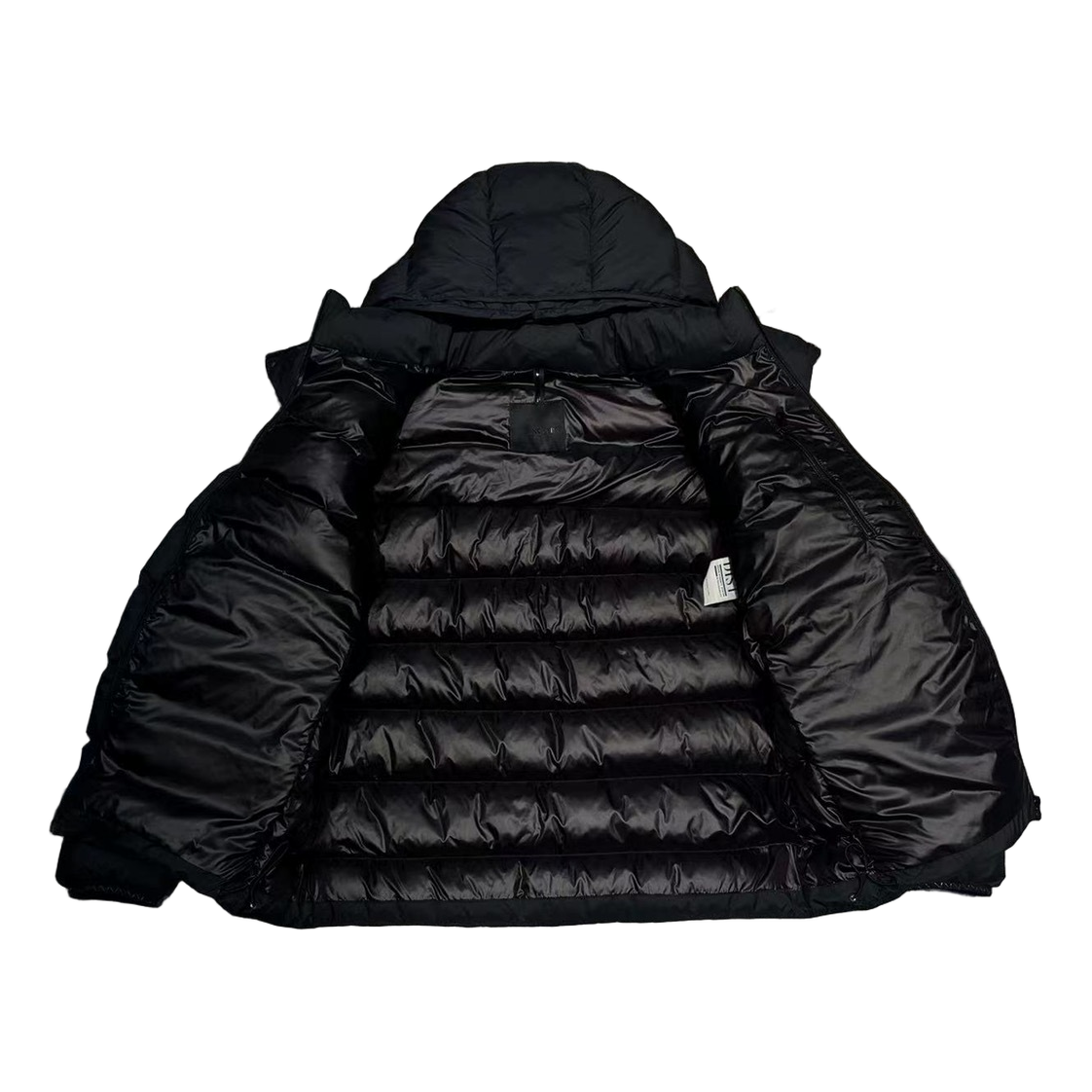 Moncler Vertical-Logo Placket Hooded Puffer Jacket | Black